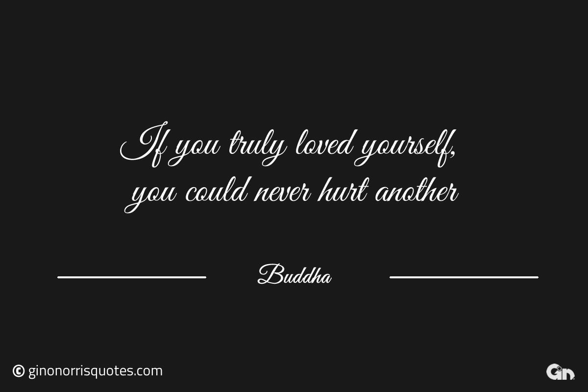 If you truly loved yourself Buddha