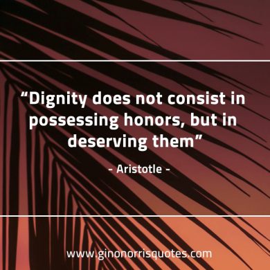 Dignity does not consist AristotleQuotes