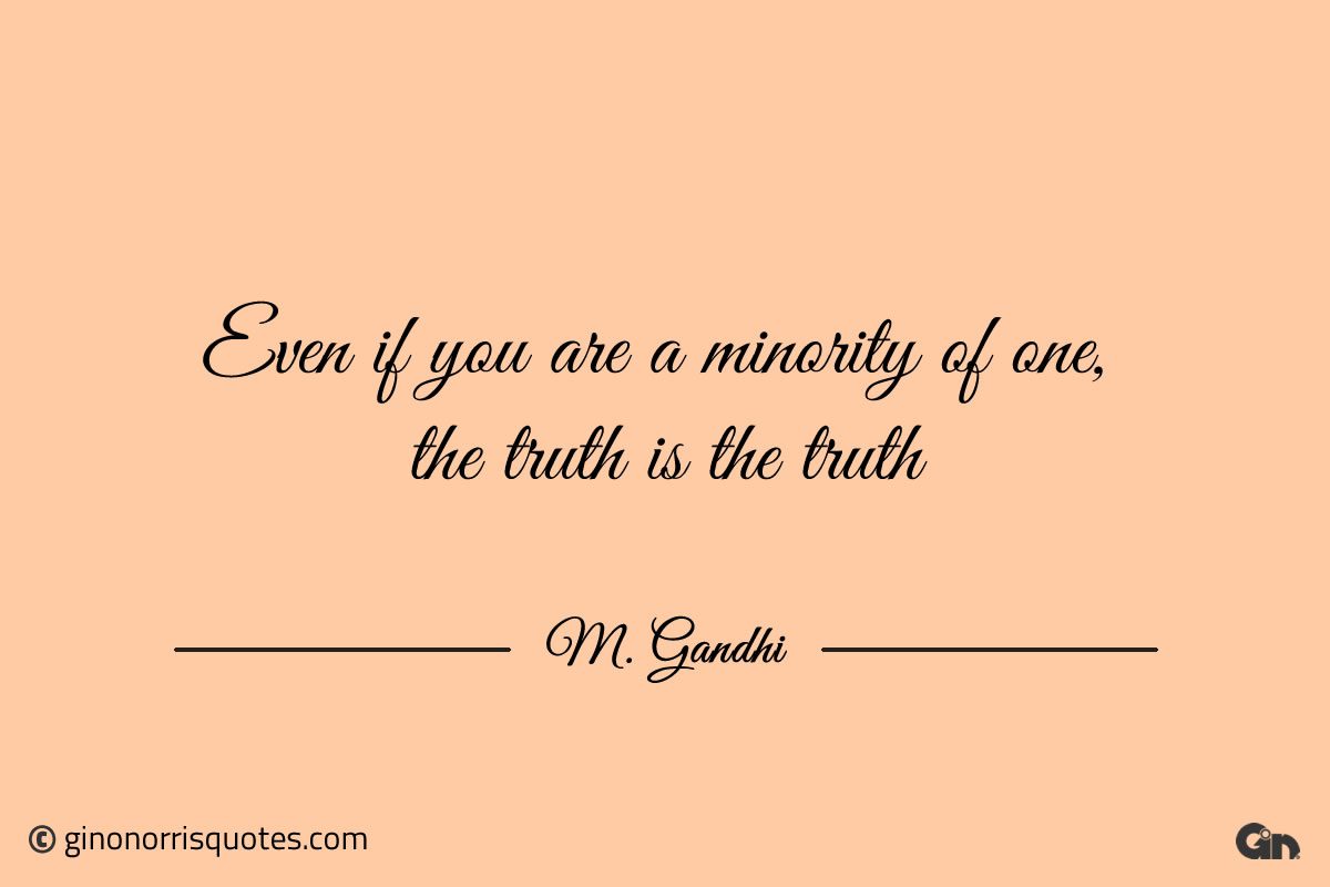 Even if you are a minority of one Gandhi 1