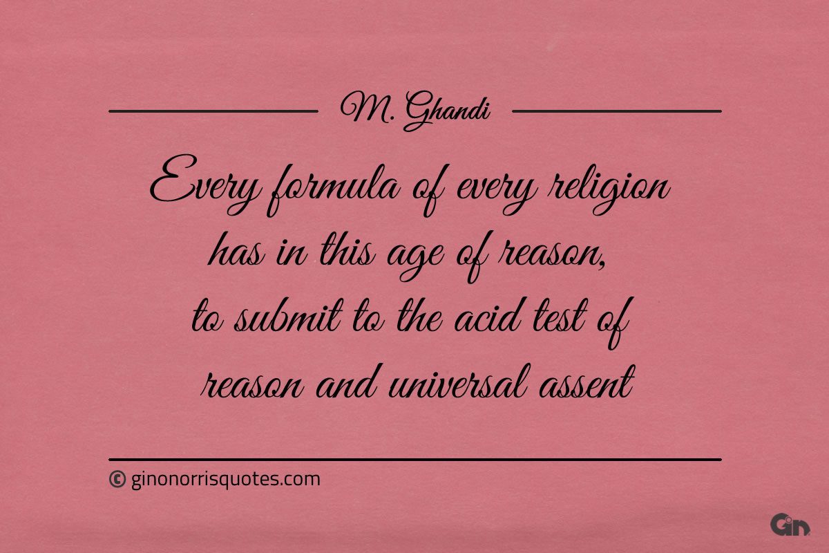 Every formula of every religion Gandhi
