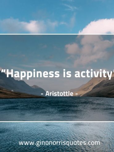 Happiness is activity AristotleQuotes