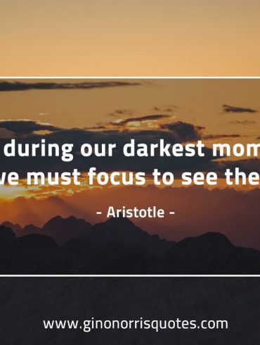 It is during our darkest moments AristotleQuotes