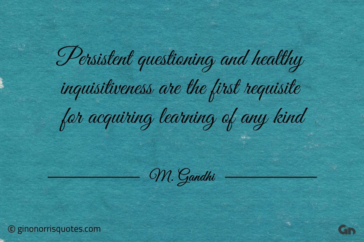 Persistent questioning and healthy Gandhi