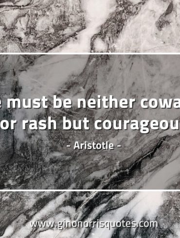 We must be neither cowardly nor rash AristotleQuotes