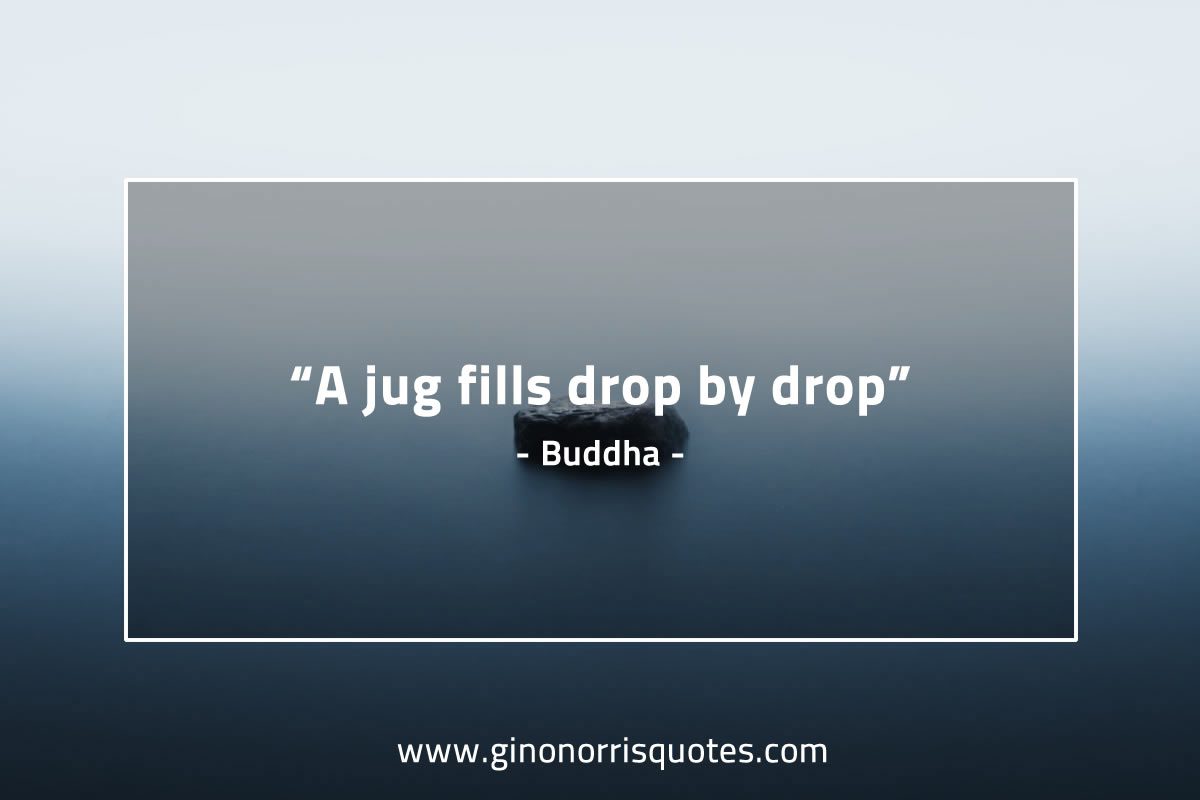 A jug fills drop by drop BuddhaQuotes