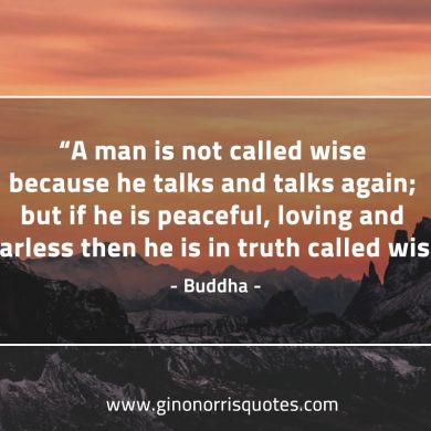 A man is not called wise BuddhaQuotes