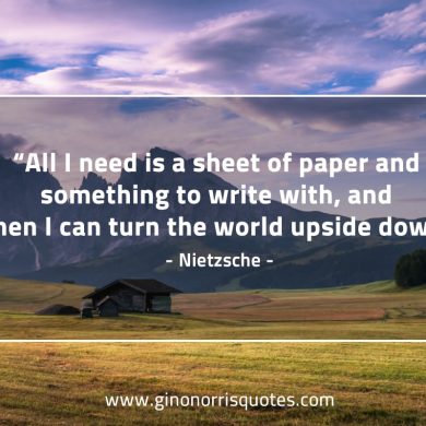 All I need is a sheet of paper NietzscheQuotes