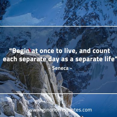 Begin at once to live SenecaQuotes