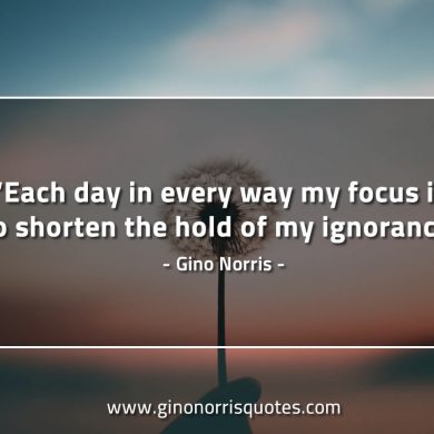 Each day in every way my focus is GinoNorrisQuotes