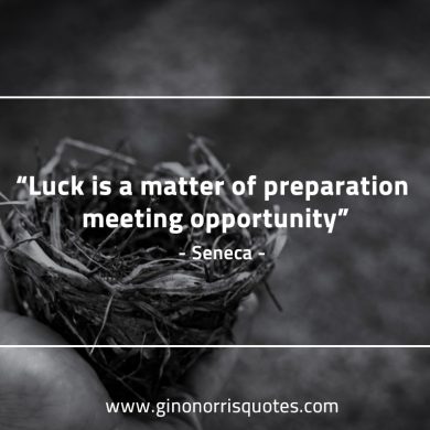 Luck is a matter of preparation SenecaQuotes