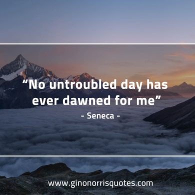 No untroubled day has ever dawned for me SenecaQuotes