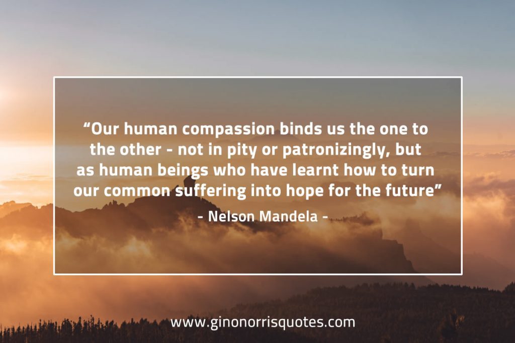 Our human compassion binds us the one to the other – Nelson Mandela ...