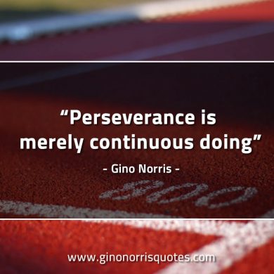 Perseverance is merely continuous doing GinoNorrisQuotes