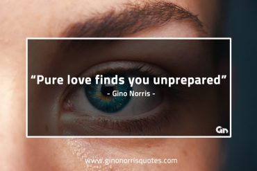 Pure love finds you unprepared GinoNorrisQuotes