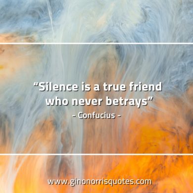 Silence is a true friend ConfuciusQuotes