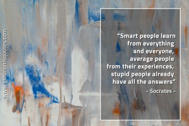 Smart people learn from everything SocratesQuotes