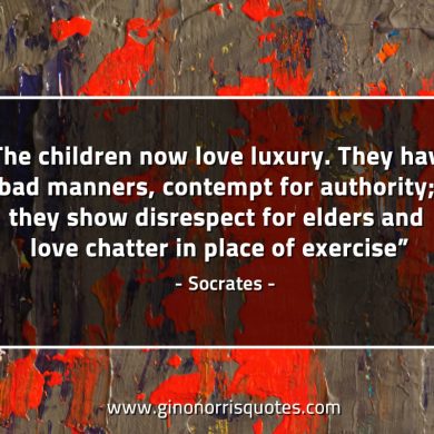 The children now love luxury SocratesQuotes