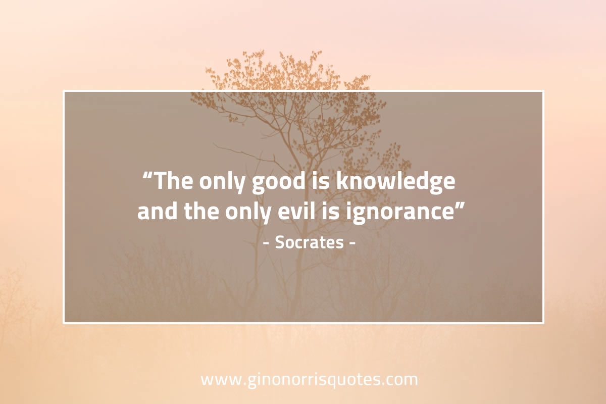 The only good is knowledge SocratesQuotes