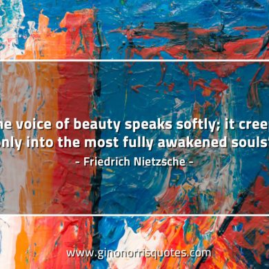 The voice of beauty speaks softly NietzscheQuotes