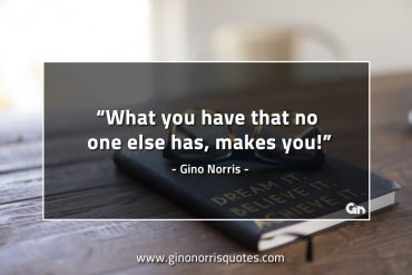 What you have that no one else has GinoNorrisQuotes