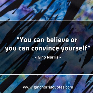 You can believe or you can convince yourself GinoNorrisQuotes