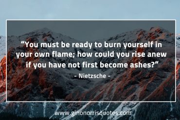 You must be ready to burn yourself NietzscheQuotes