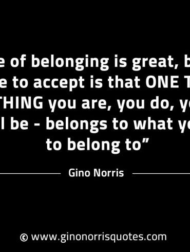 A sense of belonging is great GinoNorrisINTJQuotes