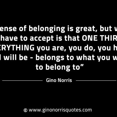 A sense of belonging is great GinoNorrisINTJQuotes