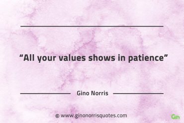 All your values shows in patience GinoNorrisQuotes