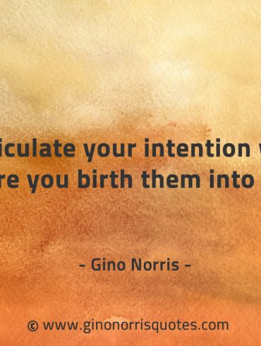 Articulate your intention well before GinoNorrisQuotes