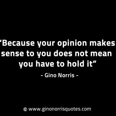 Because your opinion makes sense to you GinoNorrisINTJQuotes