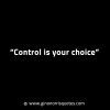 Control is your choice GinoNorrisINTJQuotes