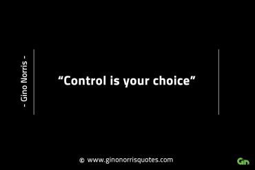 Control is your choice GinoNorrisINTJQuotes