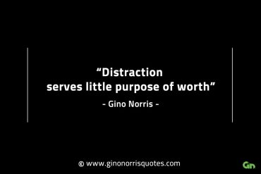 Distraction serves little purpose of worth GinoNorrisINTJQuotes