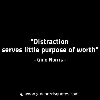 Distraction serves little purpose of worth GinoNorrisINTJQuotes