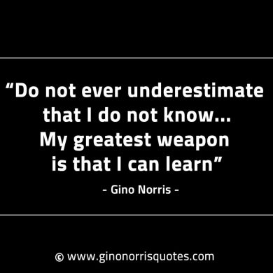 Do not ever underestimate that I do not know GinoNorrisINTJQuotes