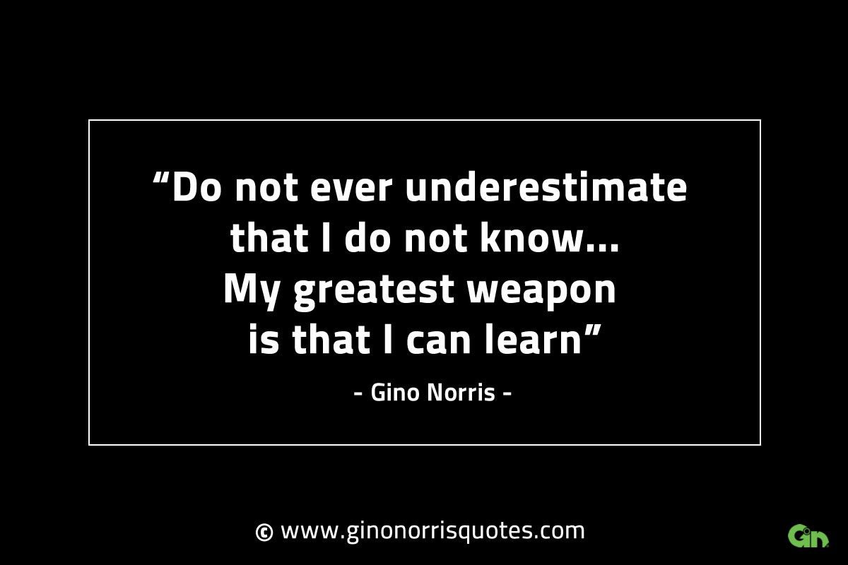 Do not ever underestimate that I do not know GinoNorrisINTJQuotes