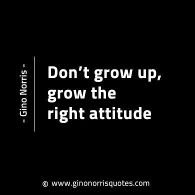 Dont grow up grow the right attitude GinoNorrisINTJQuotes