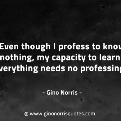 Even though I profess to know nothing GinoNorrisQuotes