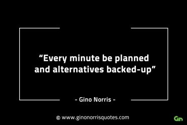 Every minute be planned and alternatives backed up GinoNorrisINTJQuotes