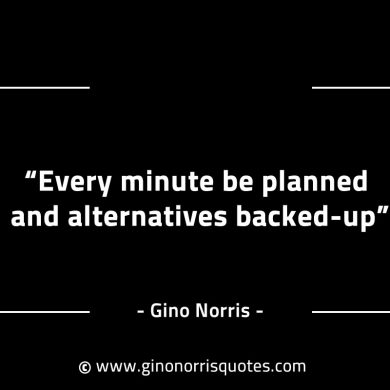 Every minute be planned and alternatives backed up GinoNorrisINTJQuotes