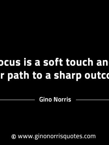 Focus is a soft touch and a clear path GinoNorrisINTJQuotes