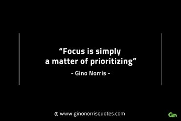 Focus is simply a matter of prioritizing GinoNorrisINTJQuotes