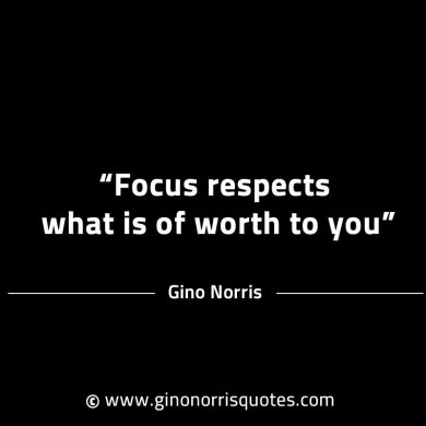 Focus respects what is of worth to you GinoNorrisINTJQuotes