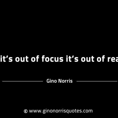 If its out of focus its out of reach GinoNorrisINTJQuotes