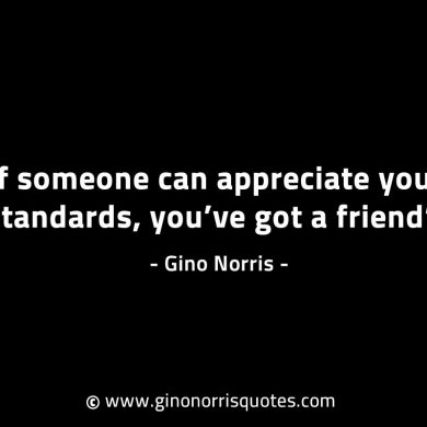 If someone can appreciate your standards GinoNorrisINTJQuotes