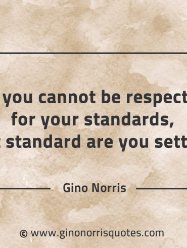 If you cannot be respected for your standards GinoNorrisQuotes