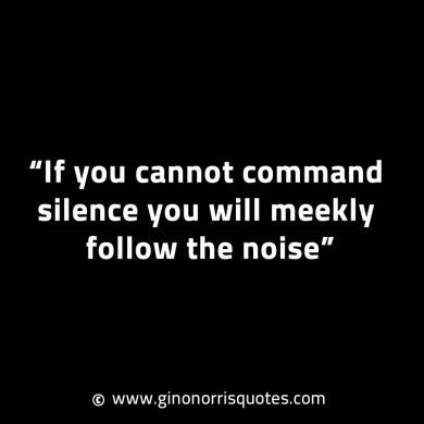 If you cannot command silence GinoNorrisINTJQuotes