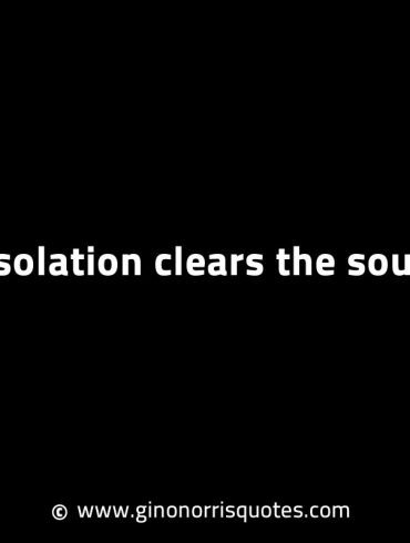 Isolation clears the soul GinoNorrisINTJQuotes