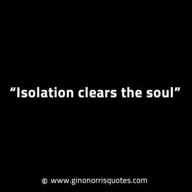 Isolation clears the soul GinoNorrisINTJQuotes